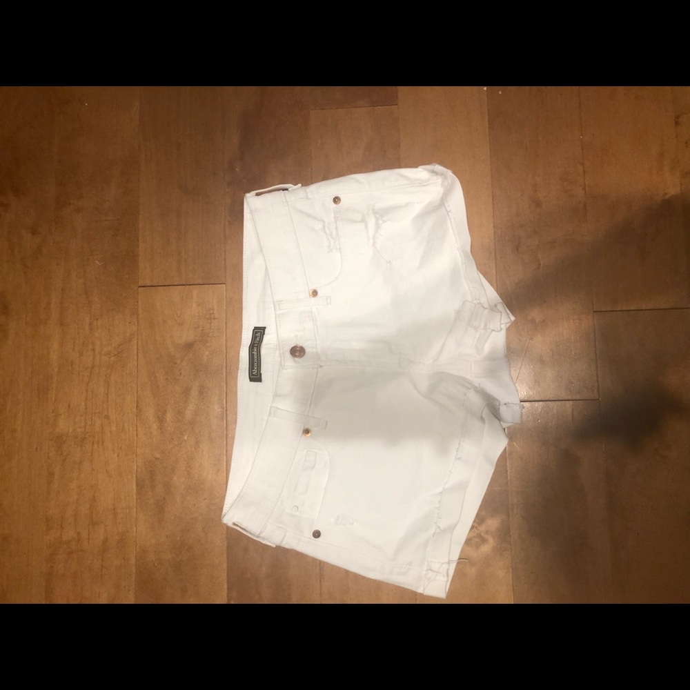Abercrombie & Fitch White Jean Shorts